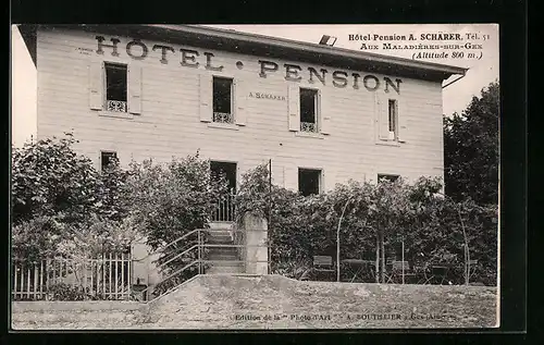 AK Aux Maladières-sur-Gex, Hotel-Pension A. Schärer