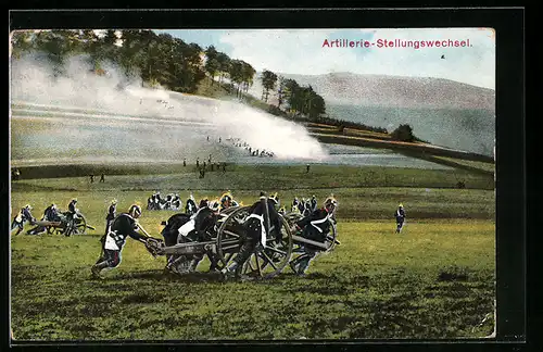 AK Artillerie-Stellungswechsel, Soldaten in Uniform