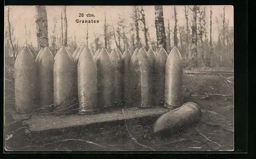 AK 28 ctm. Granaten, Munition
