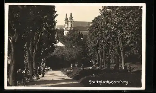 AK Sternberg, Partie aus dem Stadtpark
