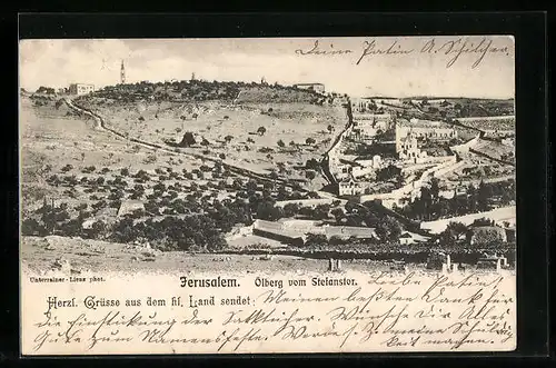 AK Jerusalem, Ölberg vom Stefanstor