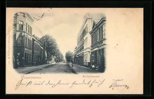 AK Neumünster, Kielerstrasse mit Geschäften