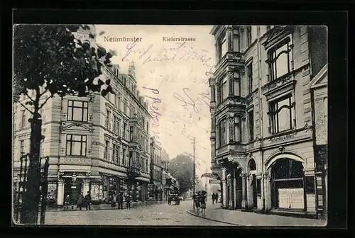 AK Neumünster, Kielerstrasse mit Restaurant zum Prinzen Heinrich