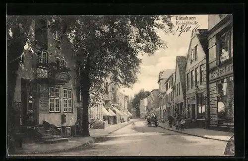 AK Elmshorn, Köngistrasse mit Geschäften