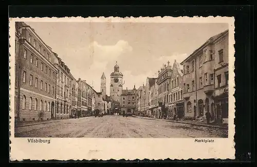 AK Vilsbiburg, Marktplatz mit Geschäften