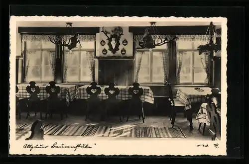 AK Gossholz i. bayer. Allgäu, Gasthaus Allgäuer Bauernstube, Innenansicht