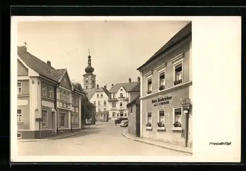 AK Pressath /Opf., Strassenpartie mit Schneiderei
