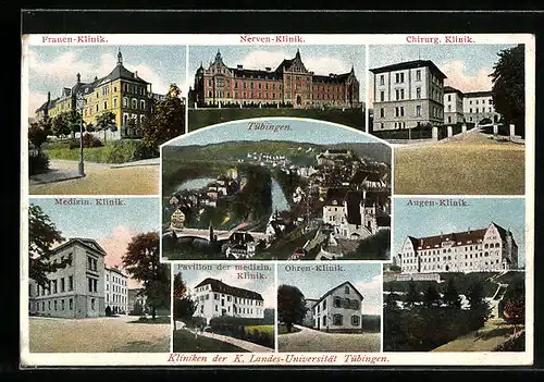 AK Tübingen, Kliniken der K. Landes-Universität Tübingen, Ohren-Klinik, Nerven-Klinik