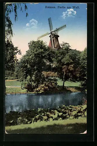 AK Bremen, Partie am Wall, Windmühle