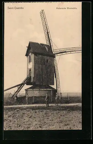 AK Saint-Quentin, Historische Windmühle