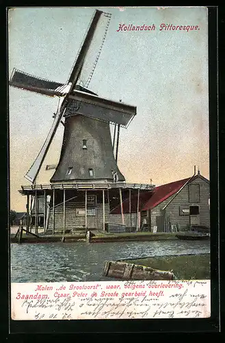 AK Zaandam, Molen de Grootvorst, waar, volgens overlevering, Windmühle