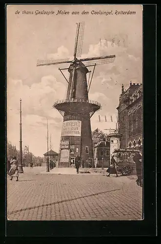 AK Rotterdam, De thans Gesloopte Molen aan den Coolsingel, Windmühle