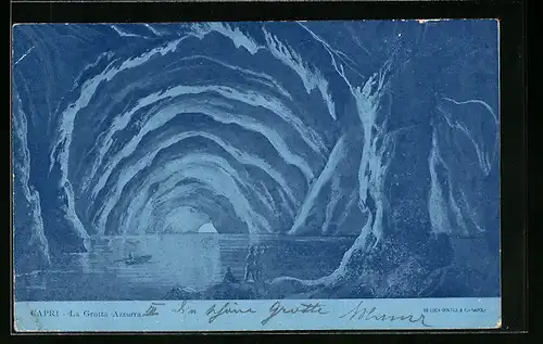 AK Capri, La Grotta Azzurra, Höhle