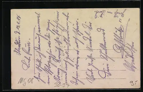 Foto-AK Soldaten der Infanterie mit MG 08 in Uniform