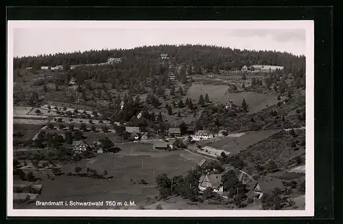 AK Brandmatt i. Schwarzwald, Totalansicht von einem Berg aus