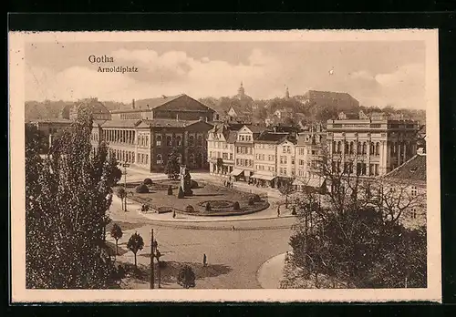 AK Gotha, Arnoldiplatz aus der Vogelschau