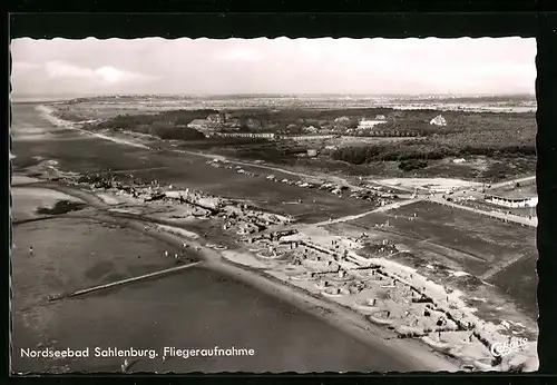 AK Nordseebad Sahlenburg, Totalansicht vom Flugzeug aus