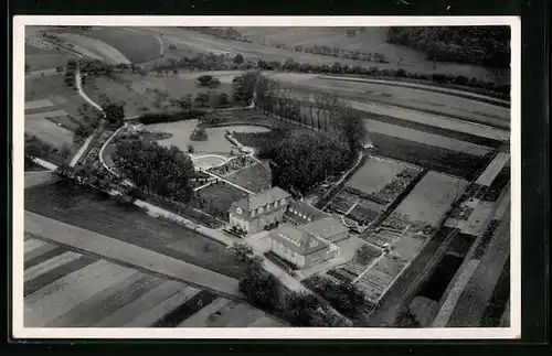 AK Maulbronn, Erholungsheim Jugendhaus Schmie vom Flugzeug aus