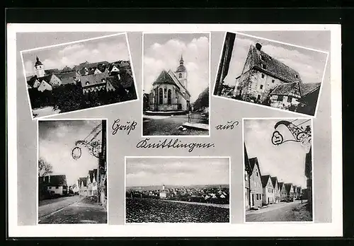 AK Knittlingen, Sechs Ansichten vom und aus dem Ort