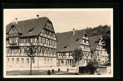 AK Maulbronn, Ortspartie mit Fachwerkhäusern