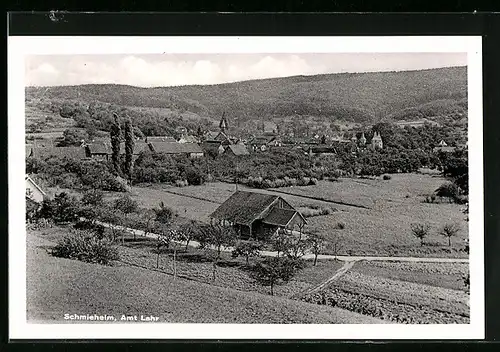 AK Schmieheim /Amt Lahr, Totalansicht von einem Berg aus