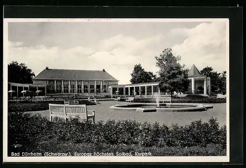 AK Bad Dürrheim (Schwarzwald), Kurpark in Europas höchstem Solbad