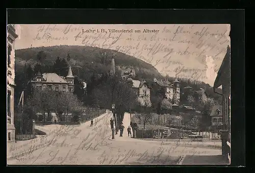 AK Lahr i. B., Villenviertel am Altvater