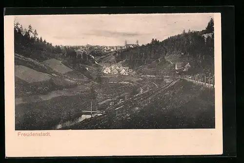 AK Freudenstadt, Totalansicht von einer Anhöhe aus