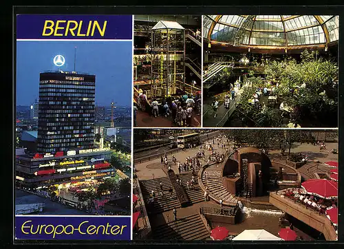 AK Berlin, Europa-Center in vier Ansichten