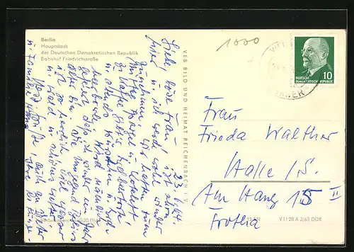 AK Berlin, Bahnhof Friedrichstrasse