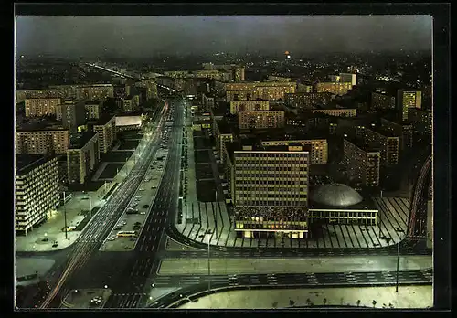 AK Berlin, Blick vom Interhotel Stadt Berlin (Karl-Marx-Allee)