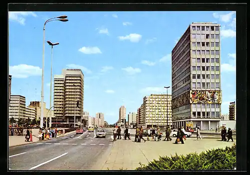 AK Berlin, Alexanderplatz mit Hochhäusern