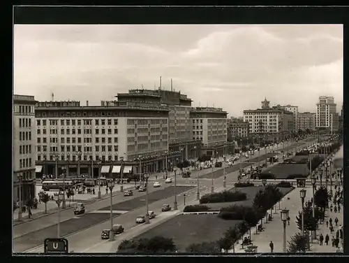 AK Berlin, Stalinallee mit Neubauten