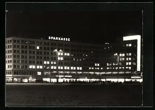 AK Berlin, Centrum-Warenhaus bei Nacht