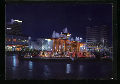 AK Berlin, Alexanderplatz bei Nacht