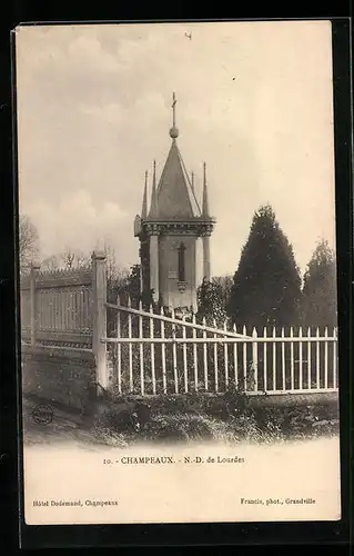 AK Champeaux, Notre-Dame de Lourdes