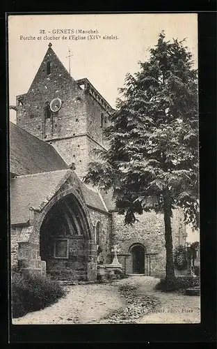 AK Genets, Porche et clocher de l`Èglise