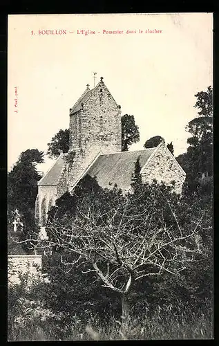 AK Bouillon, L`Èglise-Pommier dans le clocher