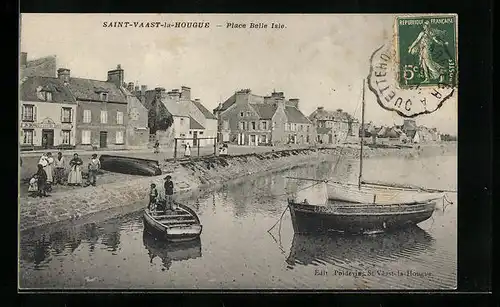 AK Saint-Vaast-la-Hougue, Place Belle Isle