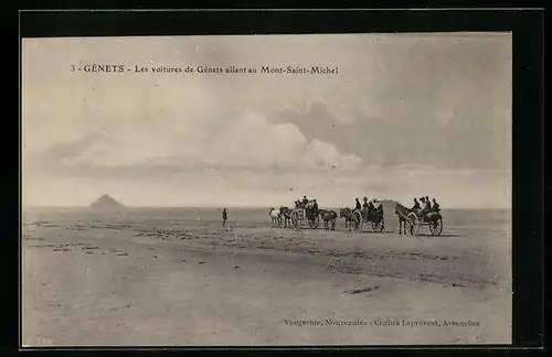 AK Gènets, Les voitures de Gènets allant au Mont-Saint-Michel