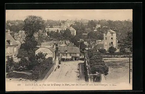 AK Saint-Lo, Vue sur le Champ de Mars, rue des Noyers et vers Saint-Georges