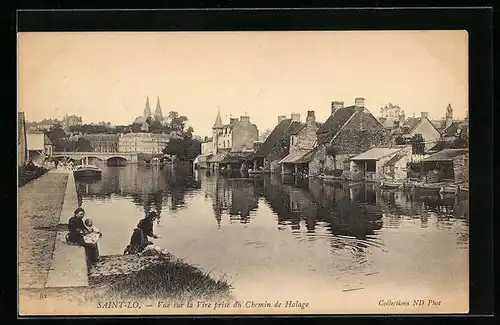 AK Saint-Lo, Vue sur la Vire prise du Chemin de Halage