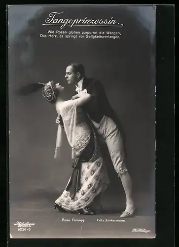 AK Operette Tangoprinzessin, Schauspieler Rosa Felsegg und Fritz Junkermann tanzen