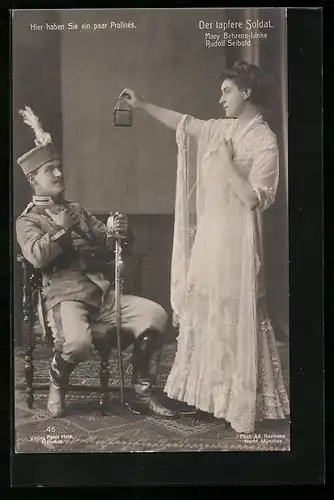 AK Operette Der tapfere Soldat, Schauspieler Mary Behrens-Linke und Rudolf Seibold