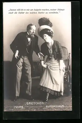 AK Operette Gretchen, Schauspieler Jules und Ruttersheim