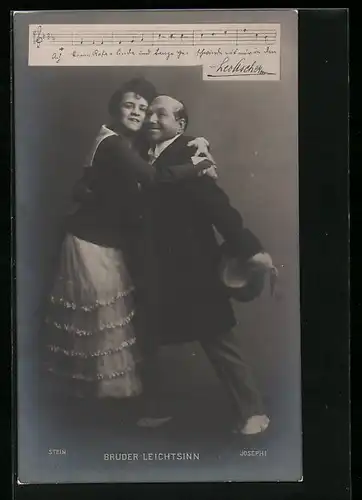AK Operette Bruder Leichtsinn, Schauspieler Stein und Josephi