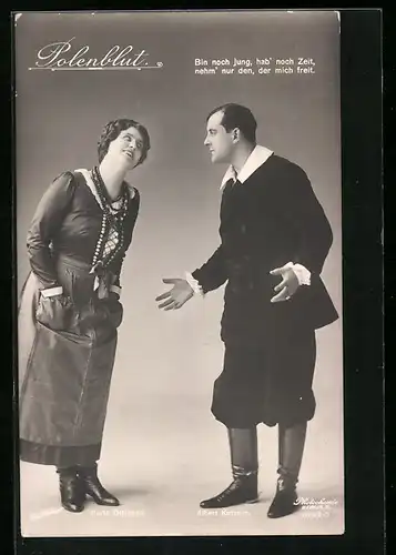 AK Operette Polenblut, Schauspieler Marie Ottmann und Albert Kutzner