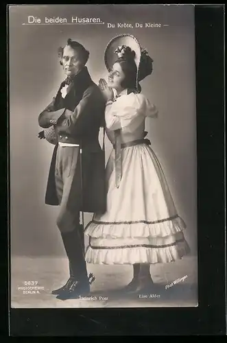 AK Operette Die beiden Husaren, Schauspieler Heinrich Peer und Else Alder