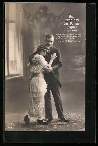AK Operette Ja wenn das der Petrus wüsste, Paar hält sich in den Armen
