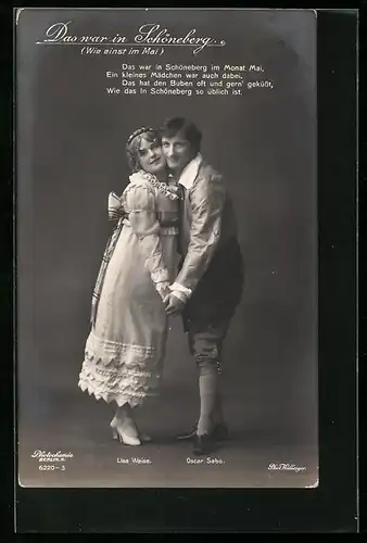 AK Operette Das war in Schöneberg, Schauspieler Lisa Weise und Oscar Sabo